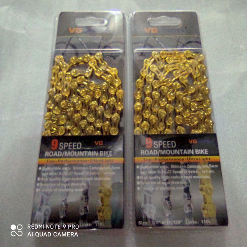 RANTAI CHAIN SEPEDA VG SPORTS 9 SPEED GOLD