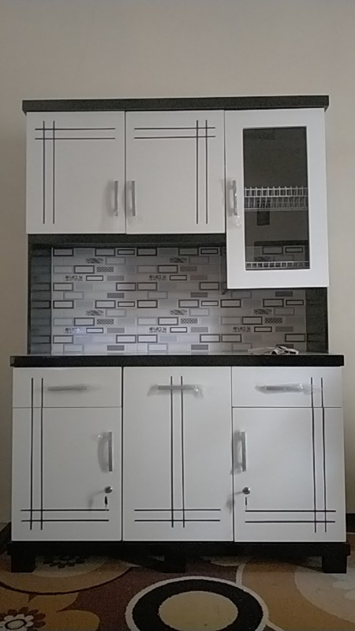 Promo Lemari Sayur Lemari Dapur 3 Pintu Kitchen Set Rak Piring Kayu Melamik Duco Lemari Makan Dapur