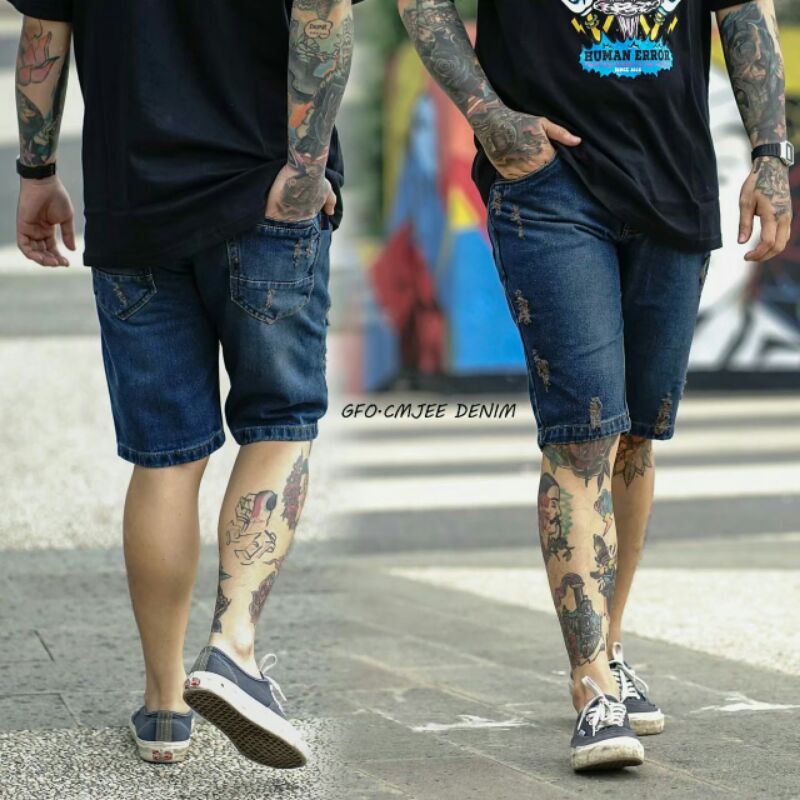 Celana Jeans Pendek Pria Sobek JEANS ORIGINAL Murah Berkualitas