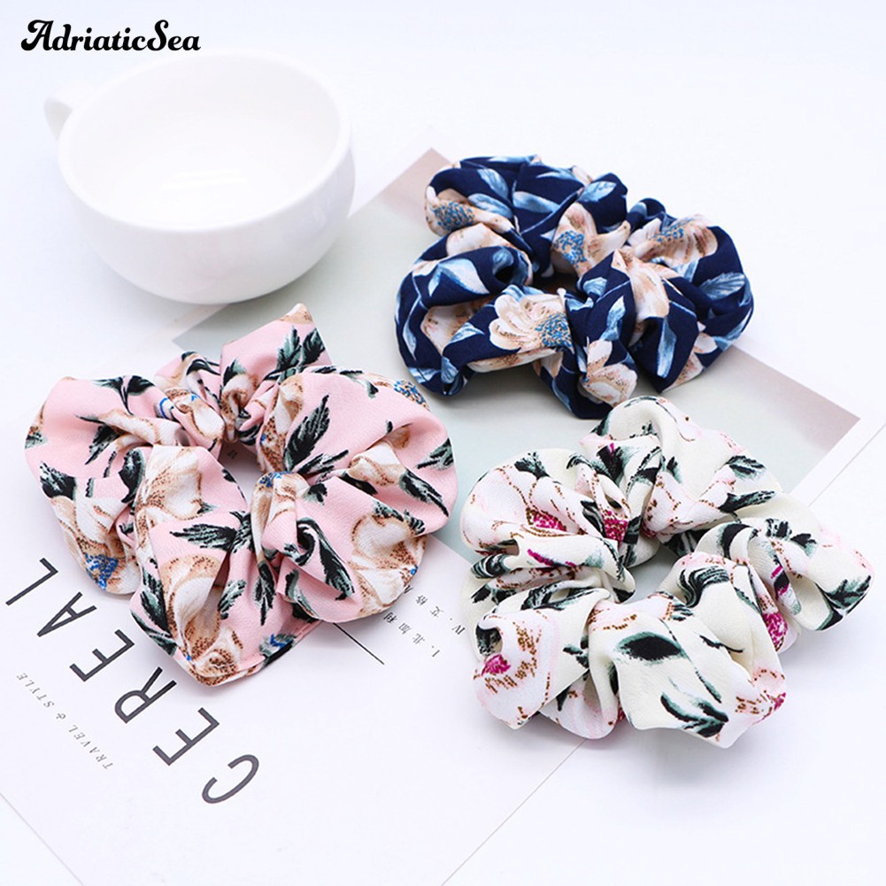 Scrunchies Scrunchie Aksesoris Fashion Hijab Set Satin Ikat Tali Rambut Korea