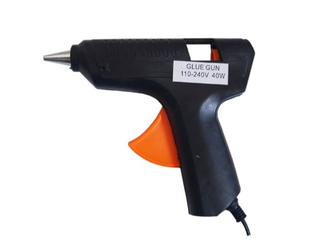 BWDO Alat Pistol Lem Tembak 40 Watt dan Alatnya Lem Lilin Ukuran Besar Hot Melt Glue Gun Hitam