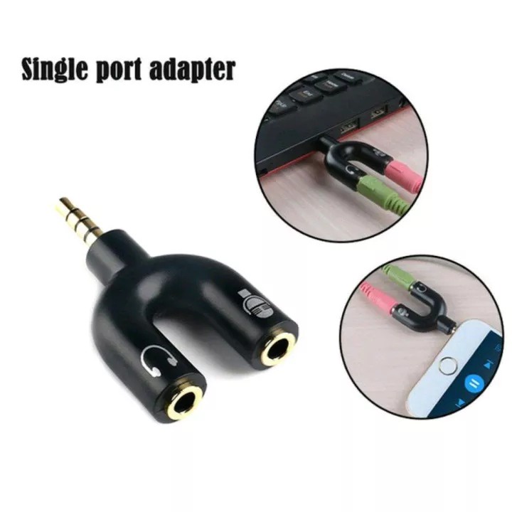 Splitter Audio Cable 3.5mm Male To 3.5mm Microphone &amp; Headphone Random - Headset 3.5mm Male To Female Audio Mic