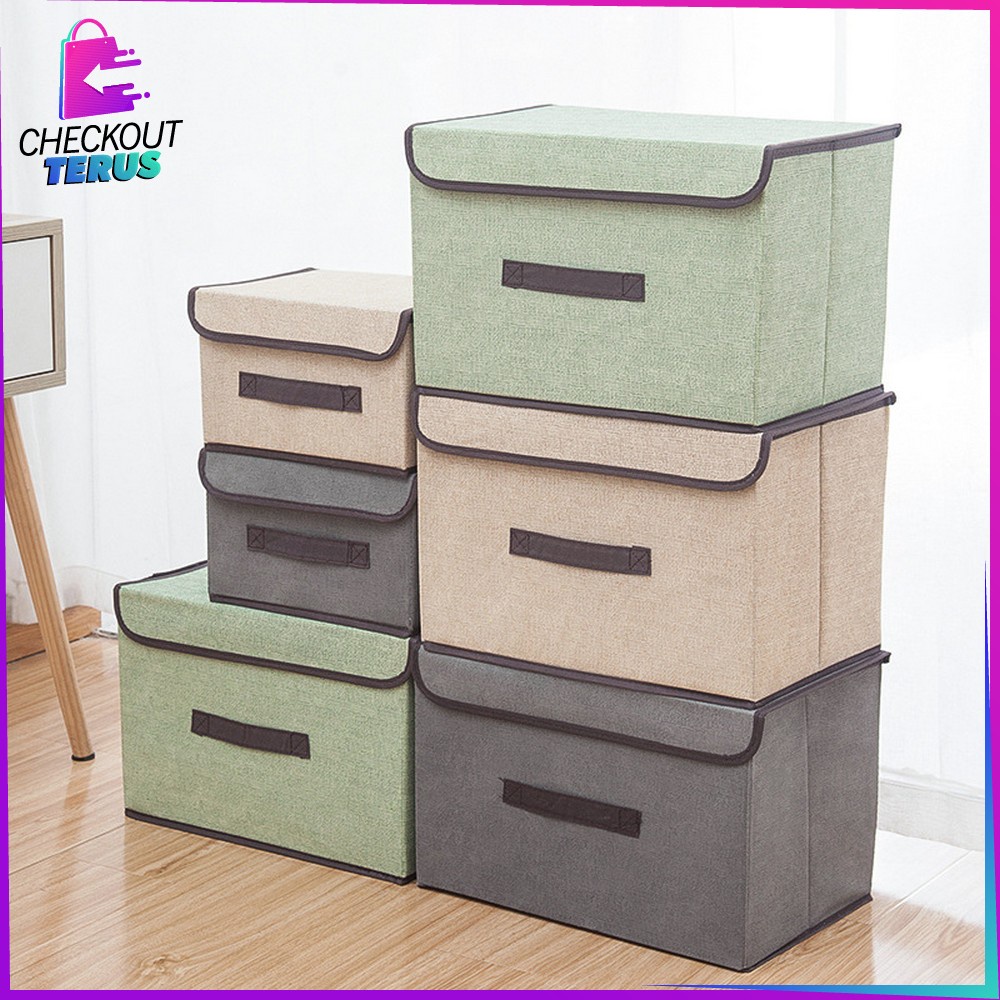 CT C484 Tempat Penyimpanan Serbaguna Storage Box 2in1 Box Organizer Baju Kotak Mainan Anak Portable