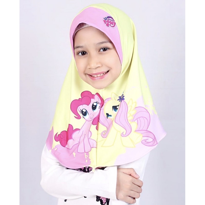 HIJAB INSTANT ANAK littlepony  , BERGO ANAK , HIJAB KARAKTER , HIJAB INSTANT PRINTING