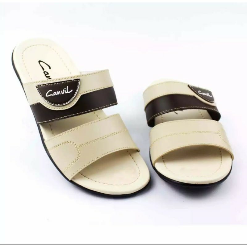 Furenic Sandal Pria Kulit Slide Slop Selop Dewasa Original Leather Series Kode L.02