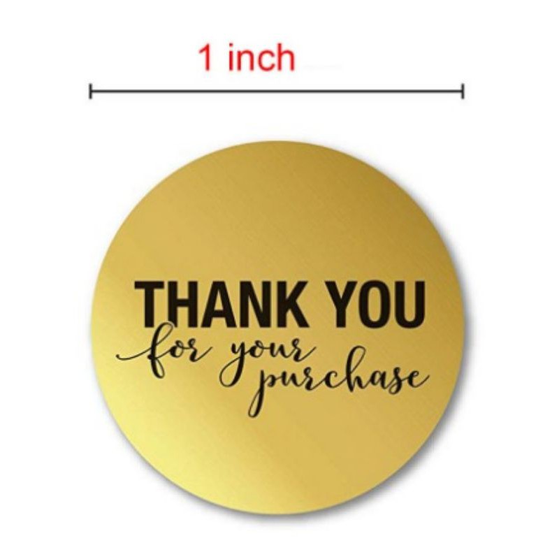 Stiker Label Thank You 2.5cm / 1inch per roll =500pcs Thank You Sticker