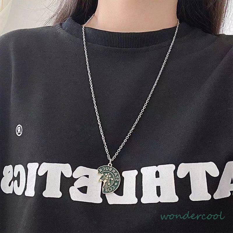 Kalung Rantai Dengan Liontin Starbucks Untuk Pria / Wanita -Won