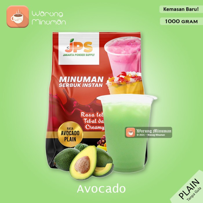 

DISKON - (BISA COD) Bubuk Minuman 1 kg Avocado Alpukat JPS Plain Tanpa Gula