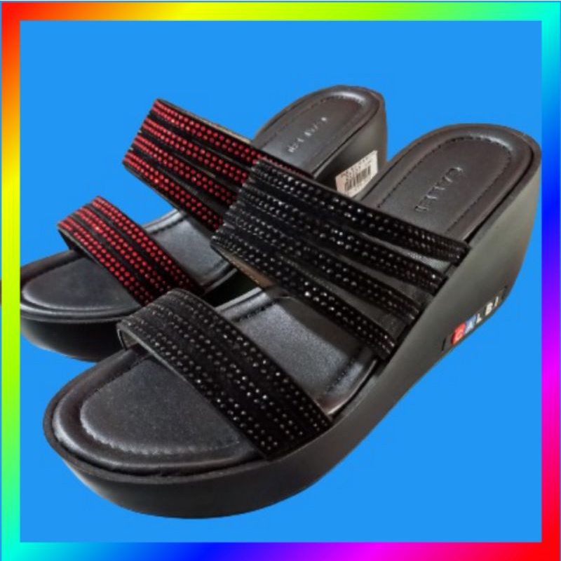 sandal calbi klx wedges fashion kekinian
