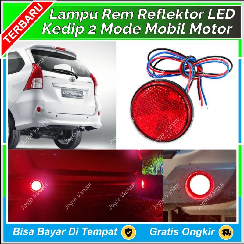 LAMPU DRL REM BULAT REFLEKTOR MATA KUCING LED KEDIP MOBIL MOTOR