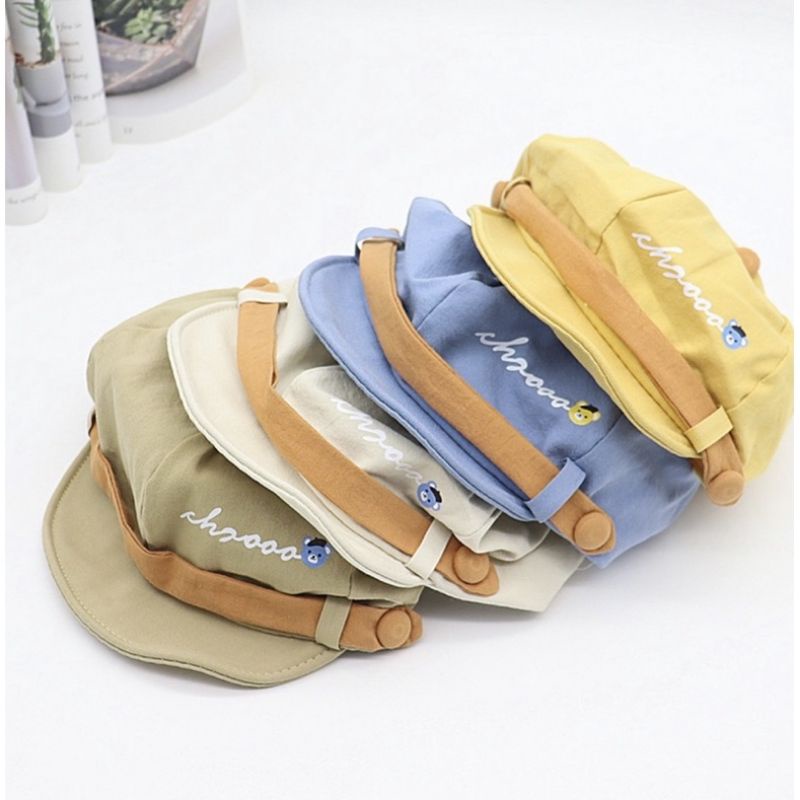 TOPI BARET BERET IMPORT ANAK BAYI BALITA LAKI PEREMPUAN MOTIF MOOO dan GARIS-5