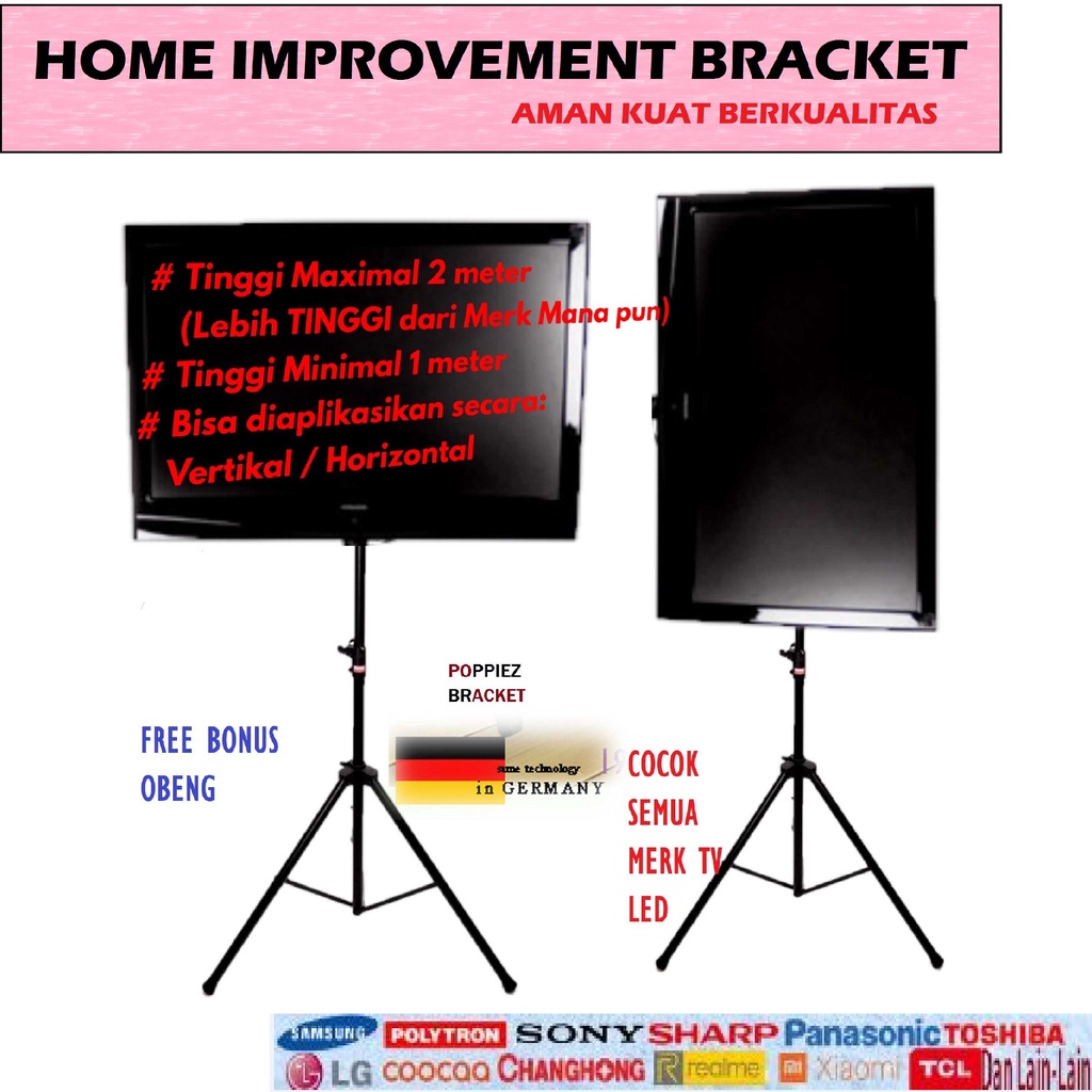BERGARANSI ALL STAND TV Bracket tv LCD 19" s/d 40"  Universal | Cocok Banyak Merk TV BREKET LG SAMSU