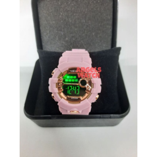 angelswatch jam tangan digital sport korean fashion dial bulat rubber untuk wanita/ pria PROMO