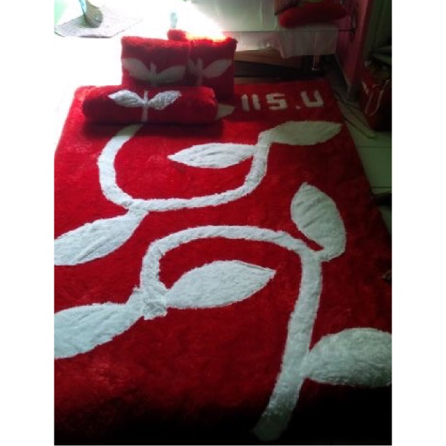  Karpet  matras bulu  rasfur motif daun Shopee  Indonesia