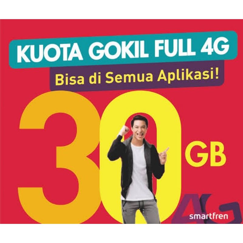 [TERMURAH] Voucher Data Smartfren 30GB + Unlimited (FUP 256kbps), 30 Hari | Bisa Untuk Smartphone & 