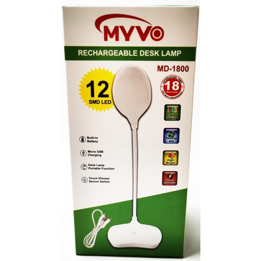 Lampu Belajar portabel myvo - RECHAGEABLE DESK LAMP - lampu meja myvo