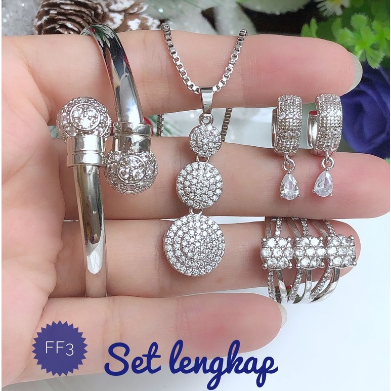 XUPED TERMURAH Set Perhiasan Lapis Emas Xuping Gelang Ring Monel Pentol Cincin Anting Kalung Liontin