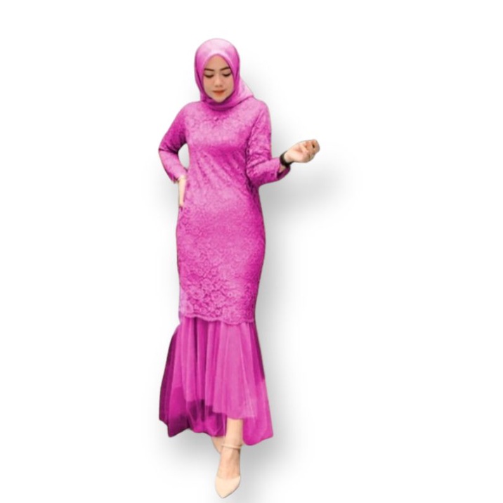 MAXI JUMBO FANTA [Gamis 0121] UCV Baju Gamis Wanita Terbaru - XXL gamis toyobo fodu lengan renda bus