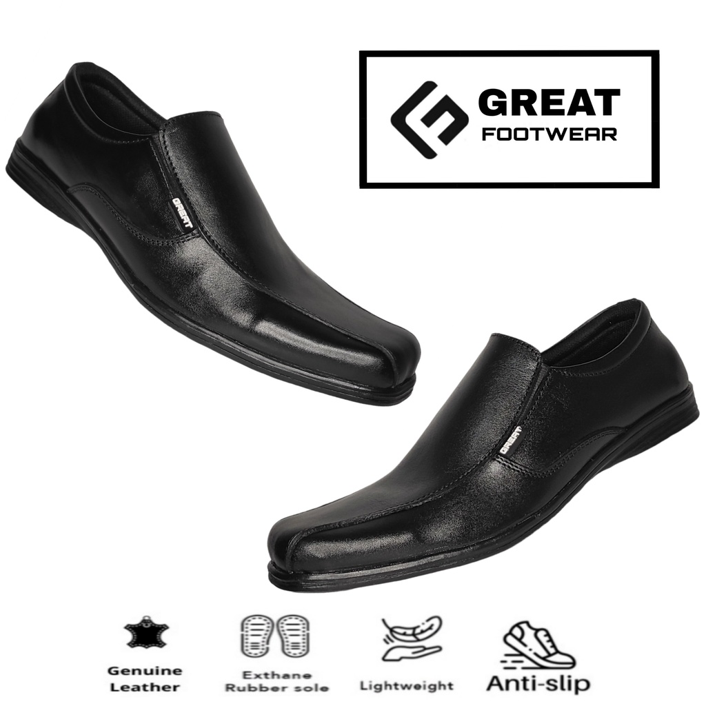 Sepatu Casual Formal Pria Kulit Asli Sepatu Kerja Kantor Pria Termurah Original Great Footwear P530