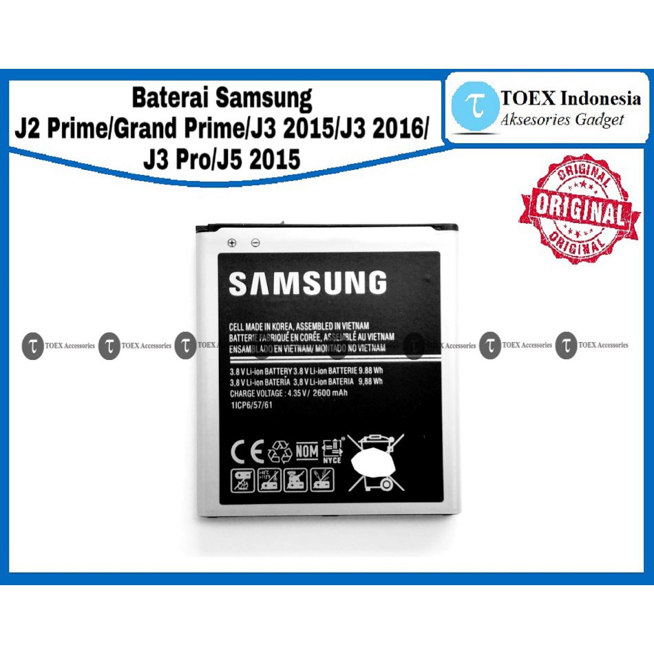 Baterai Samsung J2 Prime J3 2015 2016 J5 2015 J2 Pro J3 Pro Grand Prime - Batre Batrai Original