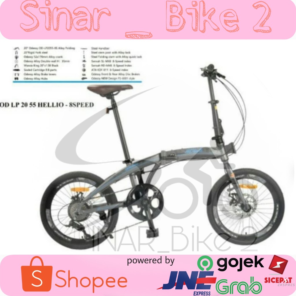 Sepeda Lipat 20Inch Odessy Hellio Batik 8Speed