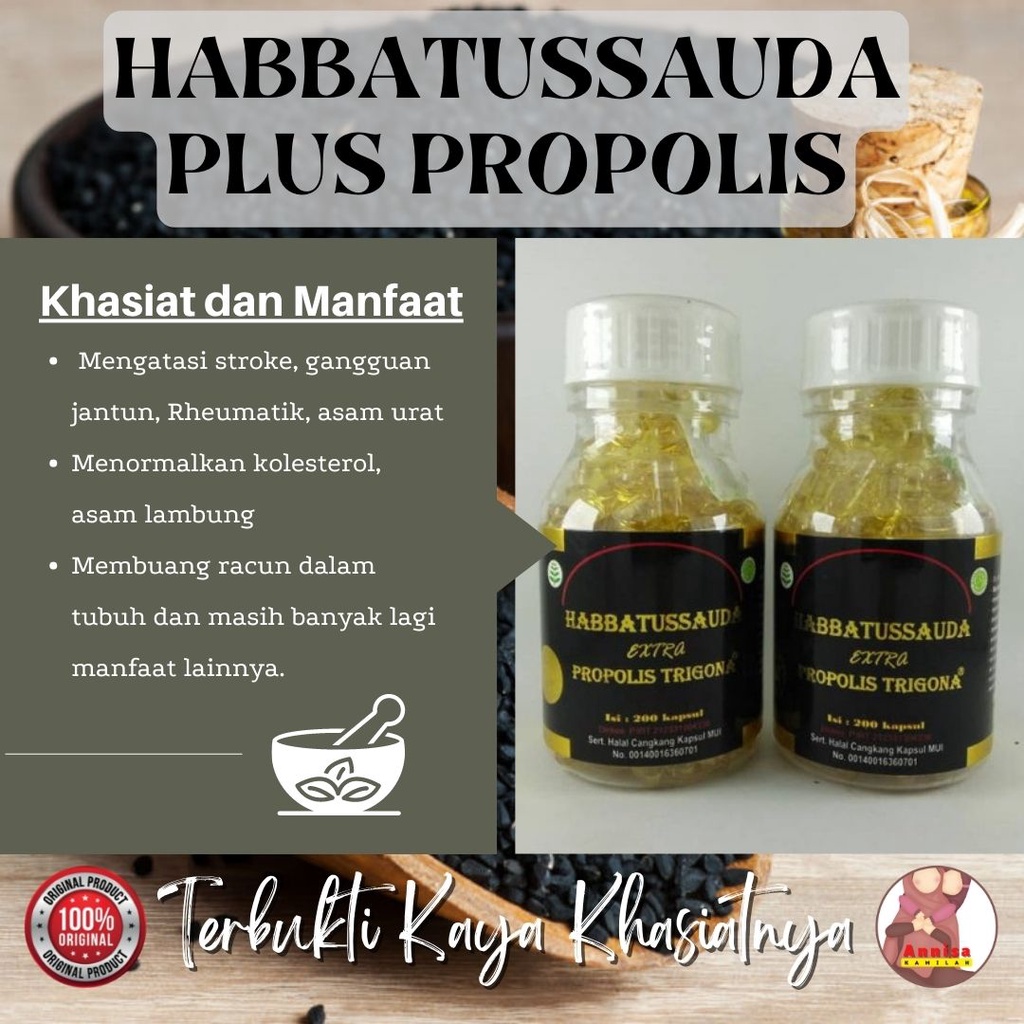 Habatusauda Propolis - Kapsul Minyak Habbatusauda Propolis Trigona