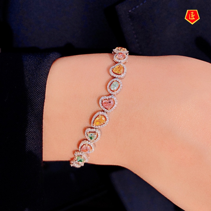 [Ready Stock]Candy Color Irregular Colored Gems Bracelet Luxury