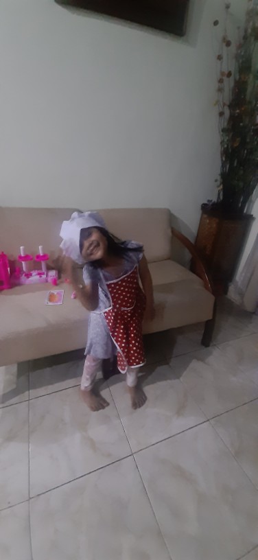 ✔️✔️cod Celemek Anak Apron Anak Dan Topi Chef  Termurah