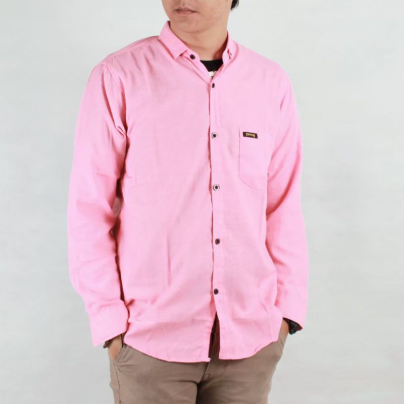 KEMEJA PRIA MENS POLOSAN LENGAN PANJANG COOLMAN PAKIAN PRIA CASUAL PAKAIAN DINAS PNS SIZE M L XL XXL