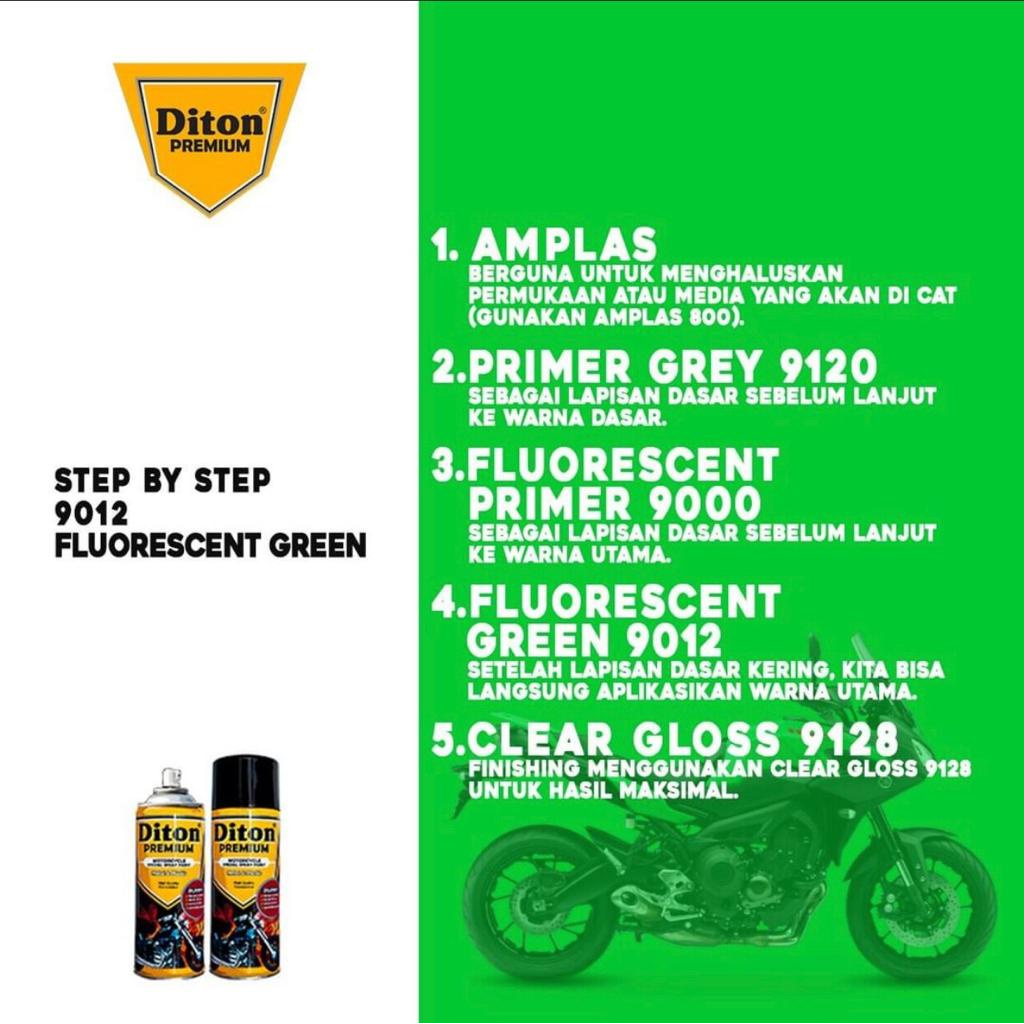 Cat Pilox Diton Premium Fluorescent Green 9012 400cc warna Stabilo Hijau Ijo pylox