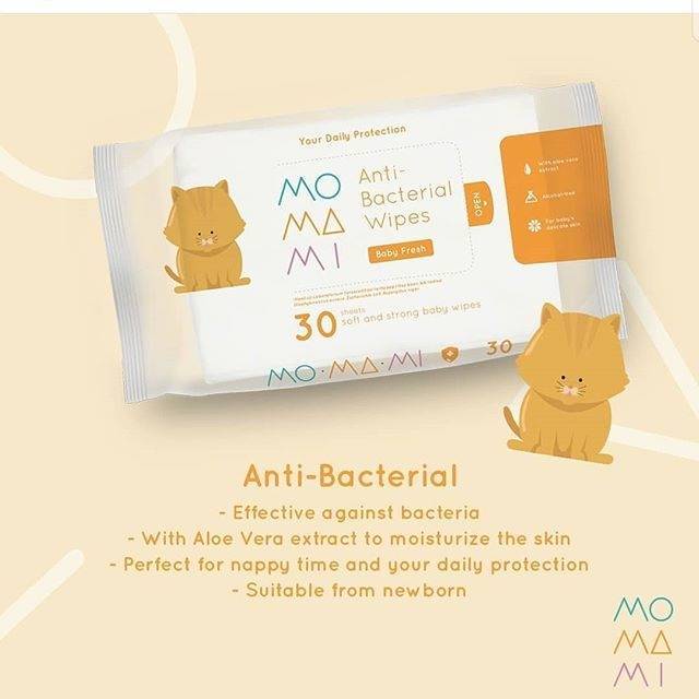 Momami Antibacterial Wipes - Tissue Basah