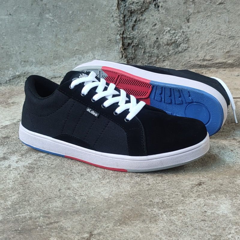 ALDEO HW01 Sepatu Sneakers Pria Original Asli Sneaker Cowok Keren Terbaru Buat Gaya dan Jalan Jalan  Snekers Casual Laki Laki Dewasa Hitam