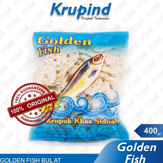 

MAKANAN KERING | BIJI-BIJIAN | KRUPUK / KERUPUK GOLDEN FISH BULAT 400GR - KRUPIND | MAKANAN &