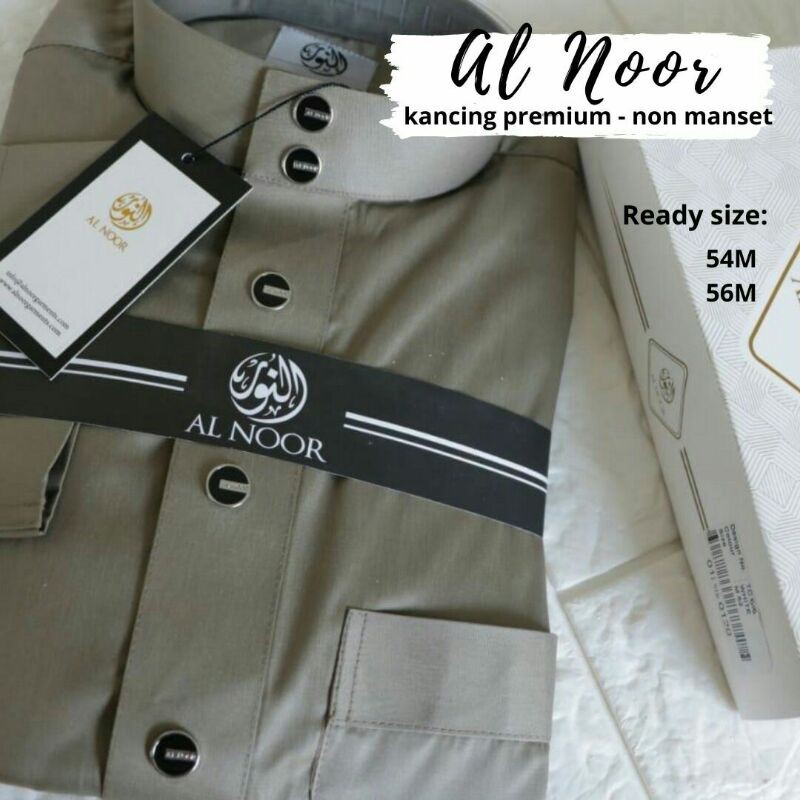Jubah Pria Al Noor  Polos Kancing Premium