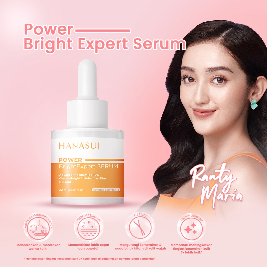 Hanasui Power Serum 20ml - Brightening / Acne / Peeling / Barrier / Bakuchiol / Post Acne / Bright Expert Original BPOM