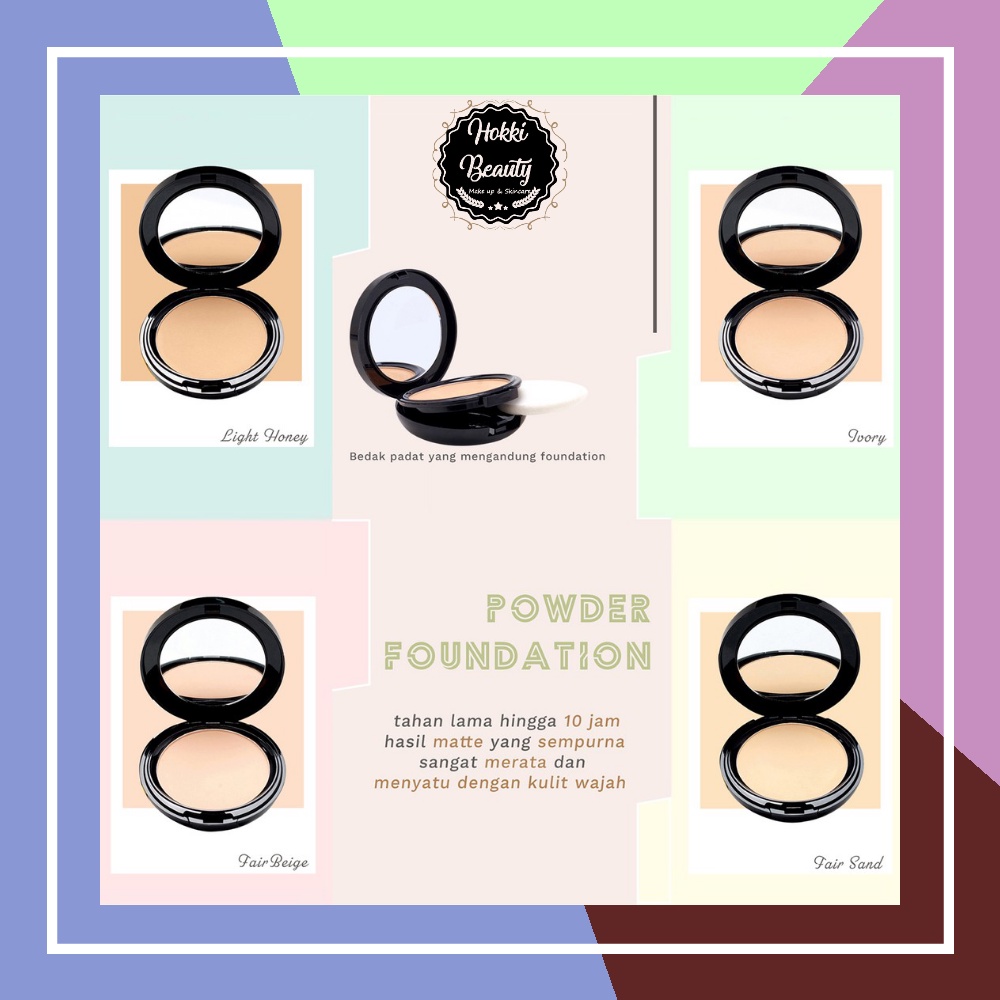 RIDHA Foundation Powder 601 Fair Sand, 602 FAIR BEIGE, 603 IVORY, 604 LIGHT HONEY