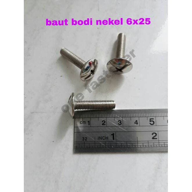 baut body nekel 6x25