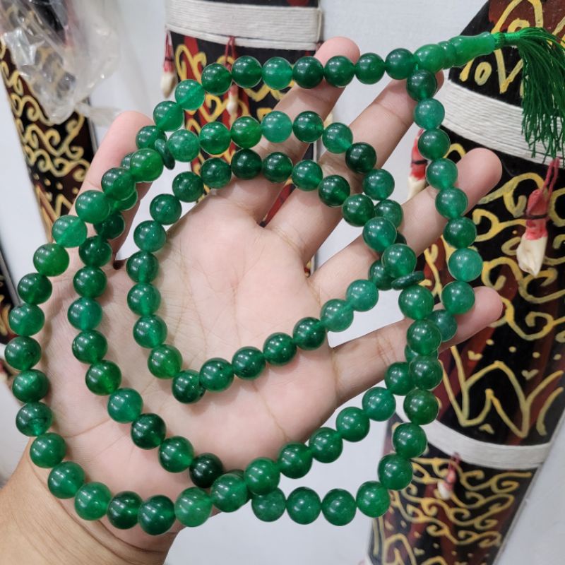 TASBIH BATU GIOK HIJAU BESAR