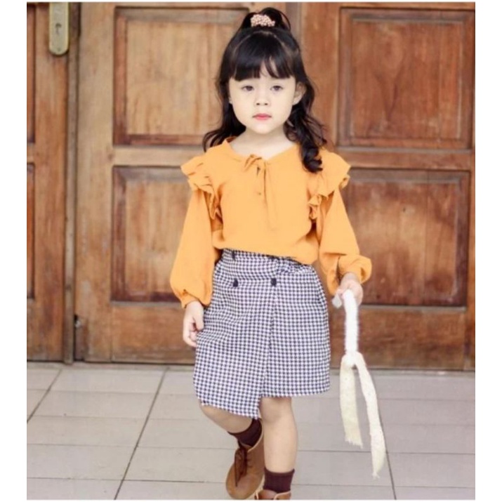 Blouse Pita Anak Perempuan 2-4 Tahun Sage All Size Rayon Krinkle