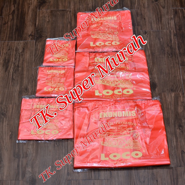 Kantong plastik kresek 15 merah merk Loco ekonomis