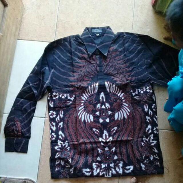 Batik Solo Jambul Putih Kemeja Pria Katun Halus Sragenan Full Furing