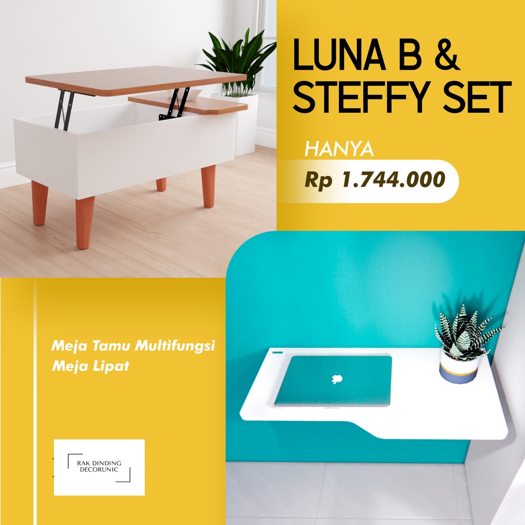 Meja Tamu Minimalis Kayu Multifungsi Storage Table Meja Penyimpanan Serbaguna Meja Laci Coffee Table