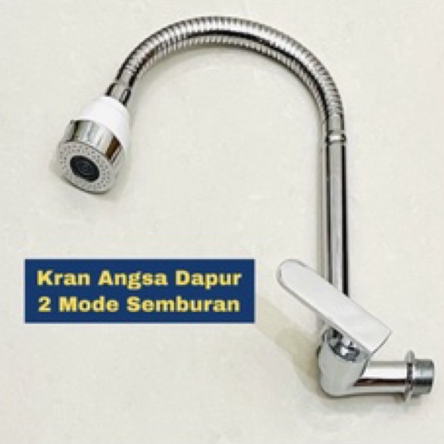 Kran Angsa Fleksibel Cuci Piring - Kran Dapur Flexible Keran Air 2 Semburan - Kran BCP