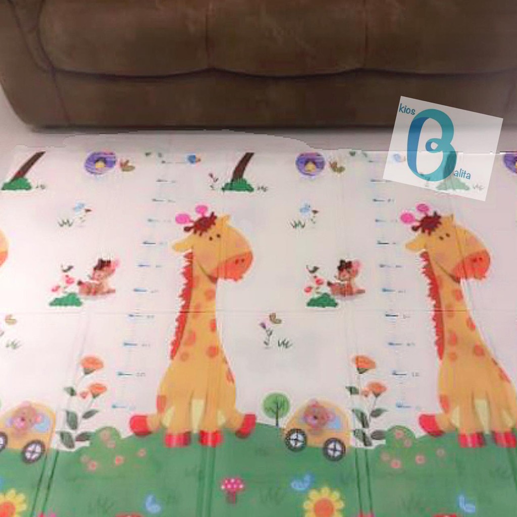 PLAYMAT UKURAN 150X200 Karpet Playmat Premium Anak Bayi Lipat Tebal Double Pad (Bonus Tas) / Playmate Motif Bolak Balik