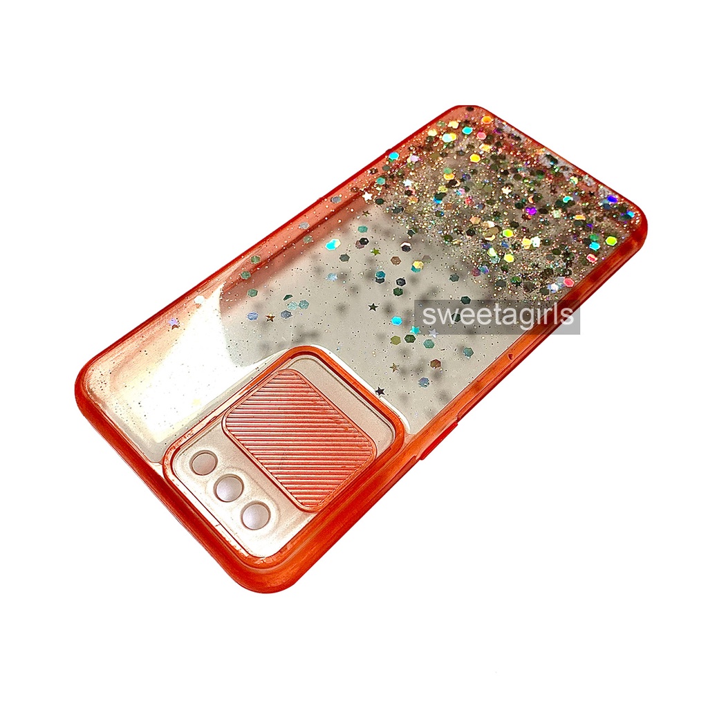 Case Glitter Slide Case Protection untuk Oppo A3s atau Realme C1 ( sama ukuran ) - sweetacase.id - Casing Model Kamera Bisa Buka Tutup -  Kesing Hp Model Glitter - Kesing Berkilau - Camera Geser - Casing Oppo