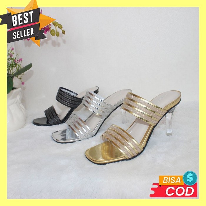 Sandal Heels Hak Kaca 7Cm Sandal Heels Wanita Sendal Andin Sandal Heel Sandal Wanita Heels Kaca Gr