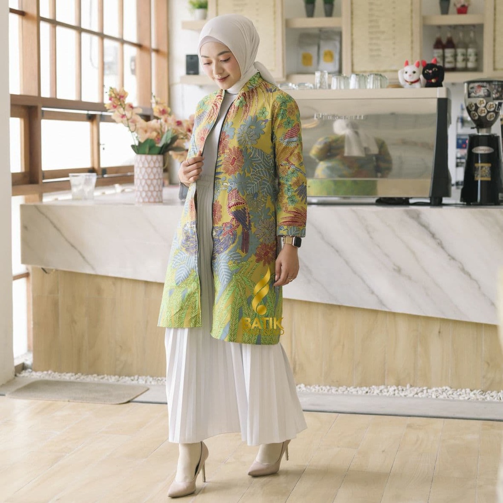 Tunik Tika Blouse Batik Atasan Kerja Wanita Batik Wanita Atasan Kondangan Tunik Lengan Panjang Hijab