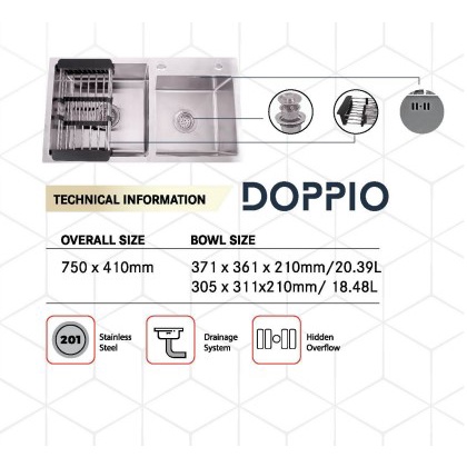 Royal Kitchen Sink Contempo Doppio – Wastafel Dapur / Bak Cuci