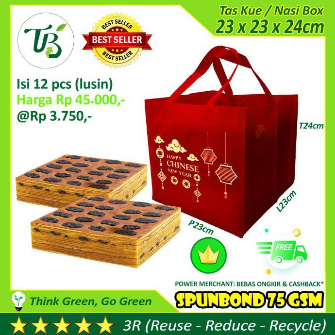

Ready Oke] Goodie Bag Tas Kue Imlek 23X23Cm Spunbond Bukan Paperbag