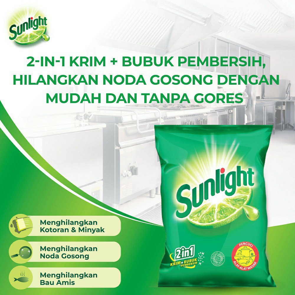 Sunlight Cream Lime Refil 270 Gram - Cream Pembersih